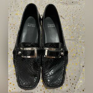 Stuart Weitzman Womens Black Patent Leather Flats 7.5